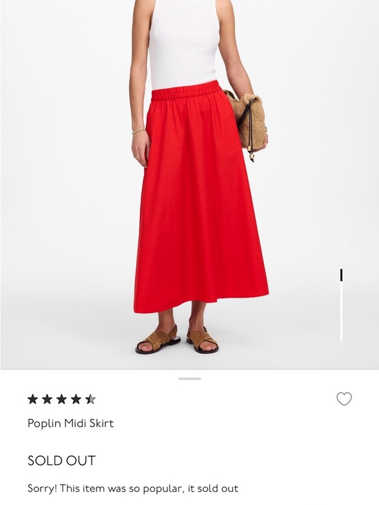 Madewell Dresses & Skirts - Poplin Midi Skirt - Red